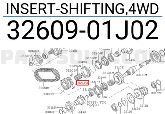 Nissan 3260901J02 INSERT-SHIFTING,4WD