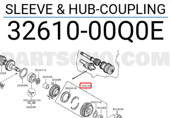 Nissan 3261000Q0E SLEEVE & HUB-COUPLING