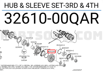 Nissan 3261000QAR HUB & SLEEVE SET-3RD & 4TH