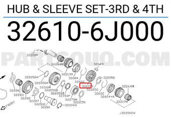 Nissan 326106J000 HUB & SLEEVE SET-3RD & 4TH