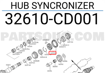 Nissan 32610CD001 HUB SYNCRONIZER