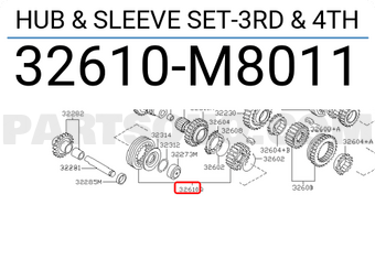Nissan 32610M8011 HUB & SLEEVE SET-3RD & 4TH