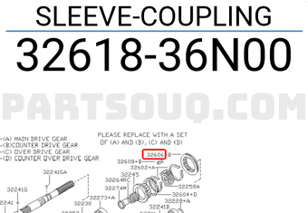 Nissan 3261836N00 SLEEVE-COUPLING