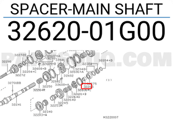 Nissan 3262001G00 SPACER-MAIN SHAFT