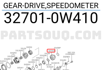 Nissan 327010W410 GEAR-DRIVE,SPEEDOMETER