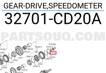 Nissan 32701CD20A GEAR-DRIVE,SPEEDOMETER