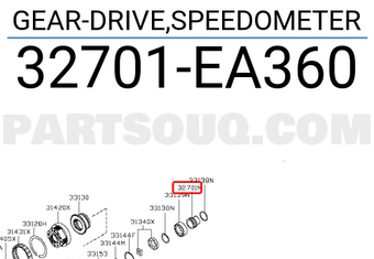 Nissan 32701EA360 GEAR-DRIVE,SPEEDOMETER