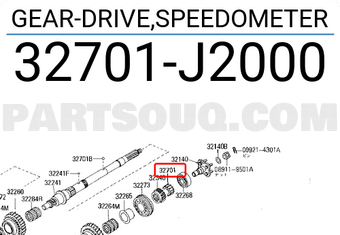 Nissan 32701J2000 GEAR-DRIVE,SPEEDOMETER