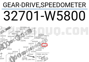 Nissan 32701W5800 GEAR-DRIVE,SPEEDOMETER
