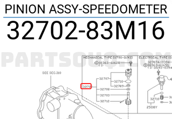 Nissan 3270283M16 PINION ASSY-SPEEDOMETER
