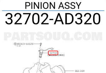 Nissan 32702AD320 PINION ASSY