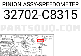 Nissan 32702C8315 PINION ASSY-SPEEDOMETER