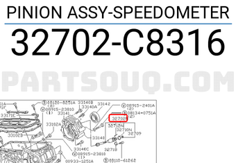 Nissan 32702C8316 PINION ASSY-SPEEDOMETER