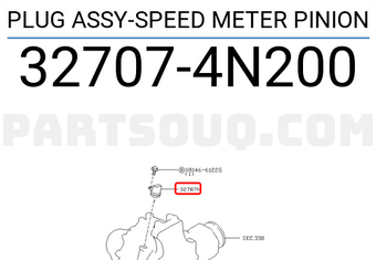 Nissan 327074N200 PLUG ASSY-SPEED METER PINION