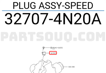 Nissan 327074N20A PLUG ASSY-SPEED