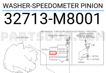 Nissan 32713M8001 WASHER-SPEEDOMETER PINION