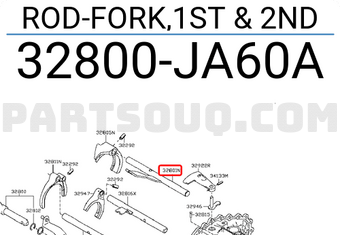 Nissan 32800JA60A ROD-FORK,1ST & 2ND