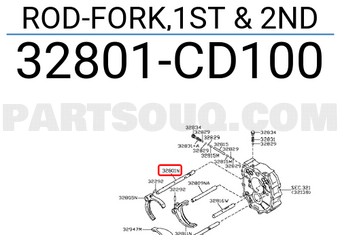 Nissan 32801CD100 ROD-FORK,1ST & 2ND