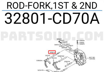 Nissan 32801CD70A ROD-FORK,1ST & 2ND