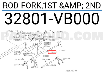Nissan 32801VB000 ROD-FORK,1ST & 2ND