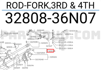 Nissan 3280836N07 ROD-FORK,3RD & 4TH