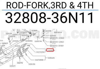 Nissan 3280836N11 ROD-FORK,3RD & 4TH