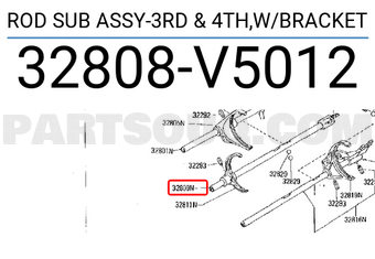 Nissan 32808V5012 ROD SUB ASSY-3RD & 4TH,W/BRACKET