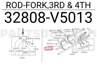 Nissan 32808V5013 ROD-FORK,3RD & 4TH