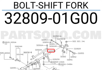 Nissan 3280901G00 BOLT-SHIFT FORK