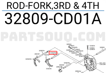 Nissan 32809CD01A ROD-FORK,3RD & 4TH