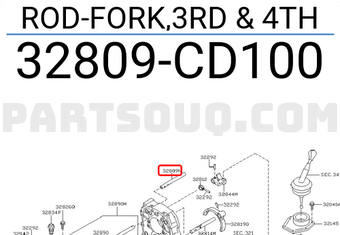Nissan 32809CD100 ROD-FORK,3RD & 4TH