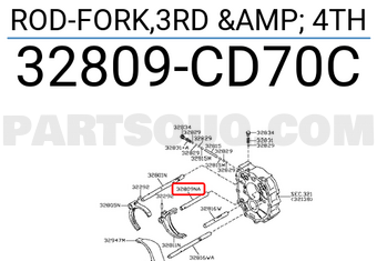 Nissan 32809CD70C ROD-FORK,3RD & 4TH