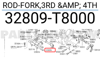 Nissan 32809T8000 ROD-FORK,3RD & 4TH