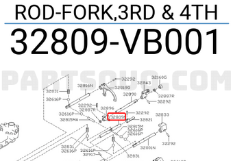Nissan 32809VB001 ROD-FORK,3RD & 4TH