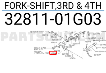 Nissan 3281101G03 FORK-SHIFT,3RD & 4TH