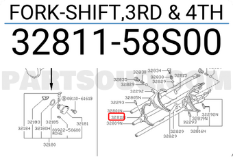 Nissan 3281158S00 FORK-SHIFT,3RD & 4TH