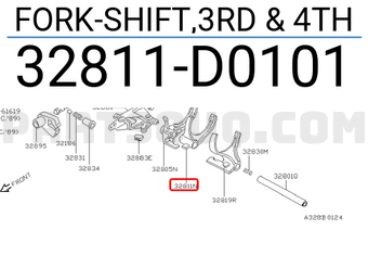 Nissan 32811D0101 FORK-SHIFT,3RD & 4TH