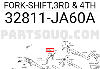 Nissan 32811JA60A FORK-SHIFT,3RD & 4TH