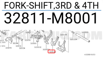 Nissan 32811M8001 FORK-SHIFT,3RD & 4TH