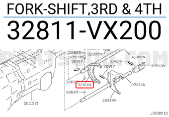 Nissan 32811VX200 FORK-SHIFT,3RD & 4TH