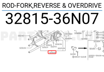 Nissan 3281536N07 ROD-FORK,REVERSE & OVERDRIVE