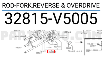 Nissan 32815V5005 ROD-FORK,REVERSE & OVERDRIVE