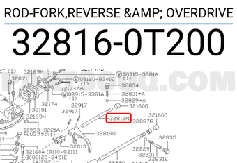 Nissan 328160T200 ROD-FORK,REVERSE & OVERDRIVE
