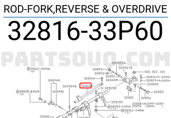 Nissan 3281633P60 ROD-FORK,REVERSE & OVERDRIVE