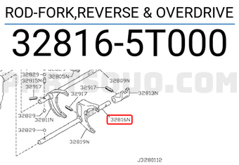 Nissan 328165T000 ROD-FORK,REVERSE & OVERDRIVE