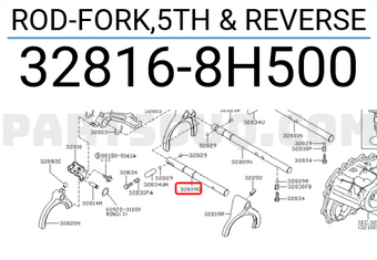 Nissan 328168H500 ROD-FORK,5TH & REVERSE