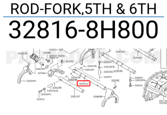 Nissan 328168H800 ROD-FORK,5TH & 6TH