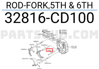 Nissan 32816CD100 ROD-FORK,5TH & 6TH