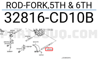 Nissan 32816CD10B ROD-FORK,5TH & 6TH