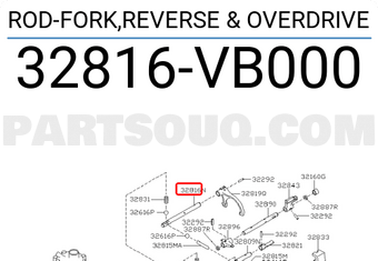 Nissan 32816VB000 ROD-FORK,REVERSE & OVERDRIVE